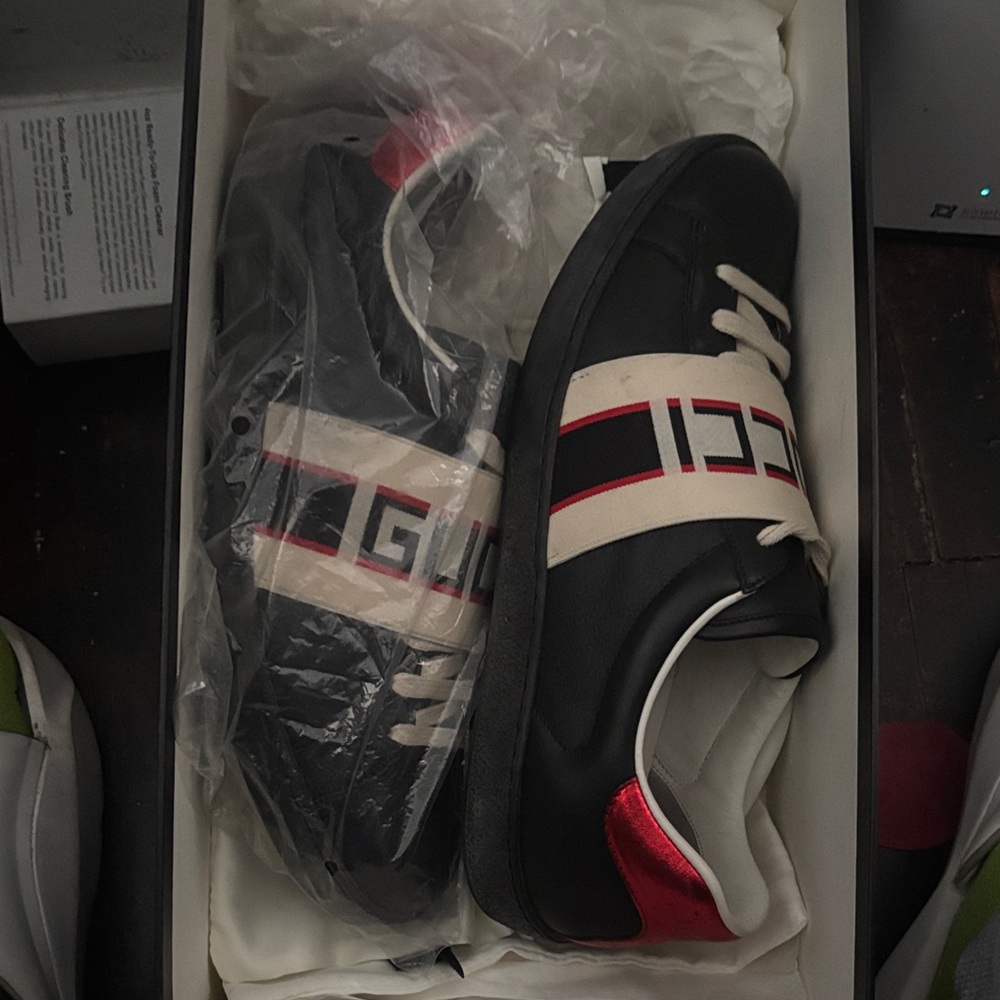 Gucci Black and Red Loafers